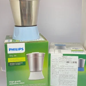 Philips Dry Jar – Original Stainless Steel Jar with Lid & Blade for Mixer Grinder (Dry Grinding)