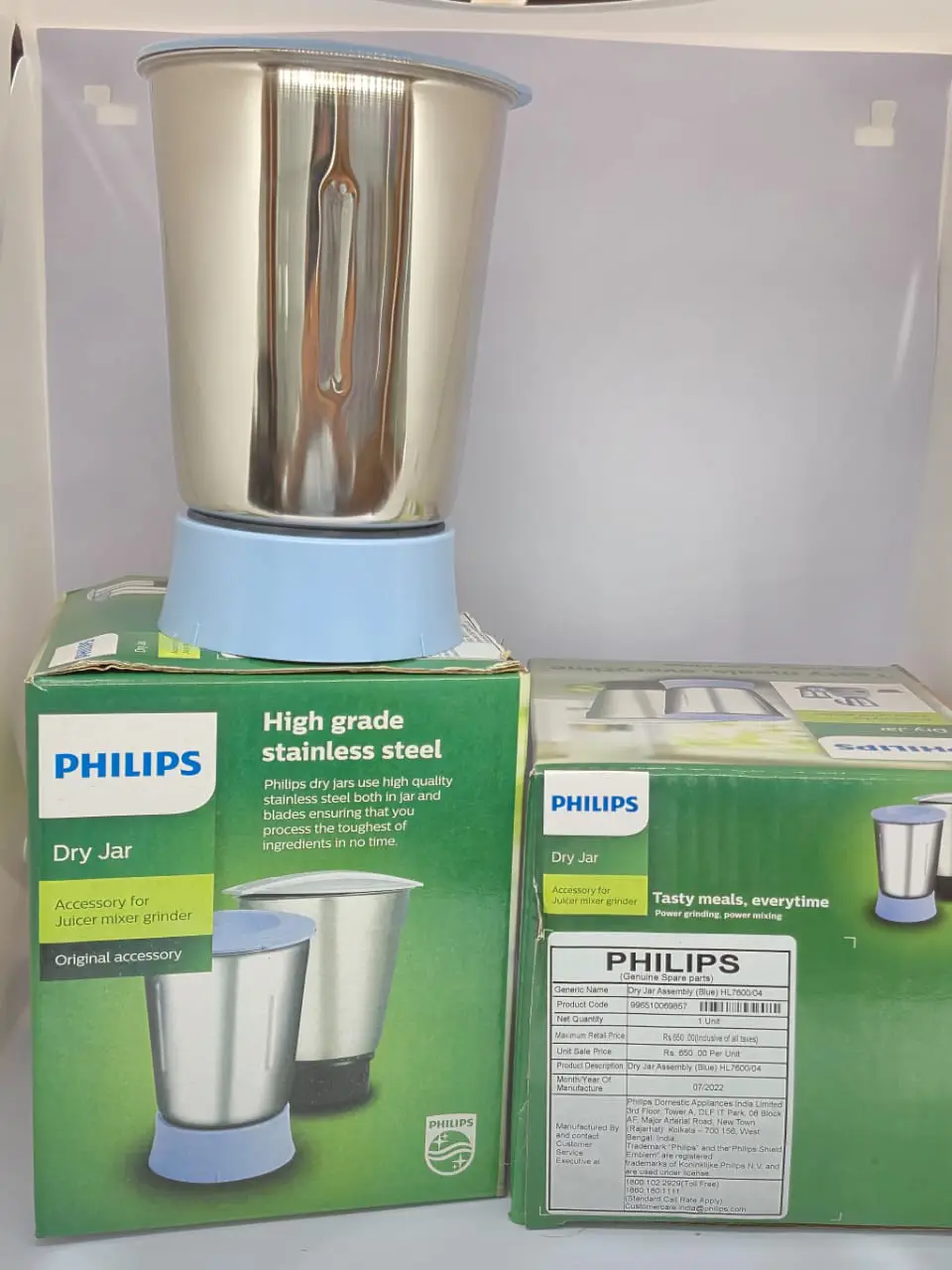 Philips Dry Jar – Heavy-Duty Stainless Steel Jar for Grinding Spices, Grains & Dry Ingredients